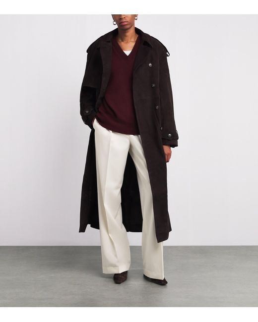 Rohe White Wool-Blend Wide-Leg Trousers