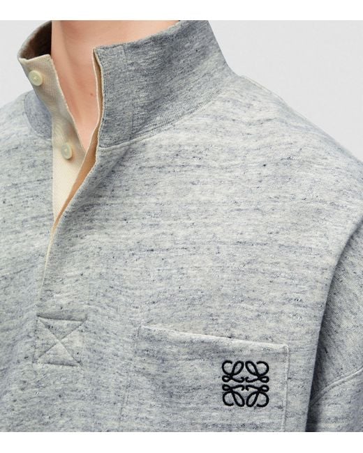 Loewe Gray Funnel-neck Sweatshirt for men