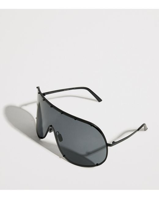 Rick Owens Black Steel Shield Sunglasses for men