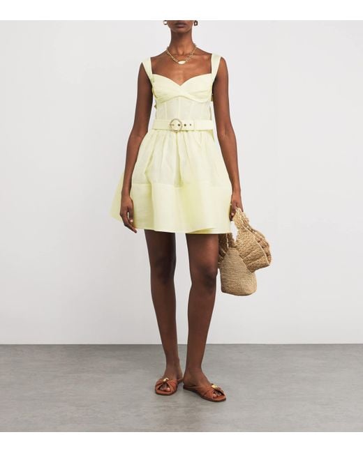 Zimmermann Yellow Corset Mini Dress
