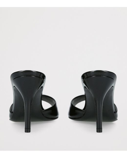 Gina Black Leather Marmont Heeled Mules 85
