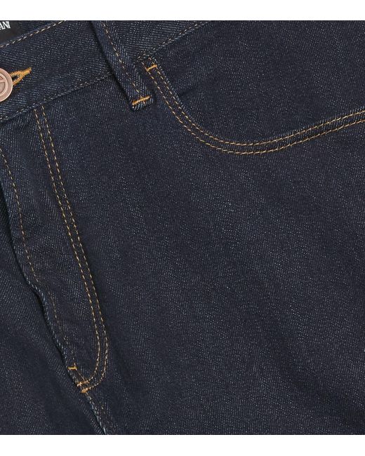 Giorgio Armani Blue Stretch-Cotton Straight Jeans for men