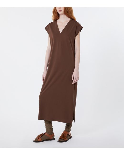 Weekend by Maxmara Brown Jersey Midi Dress