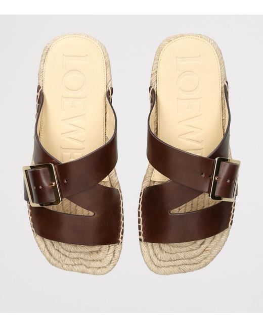 Loewe Brown Petal Espadrille Slides