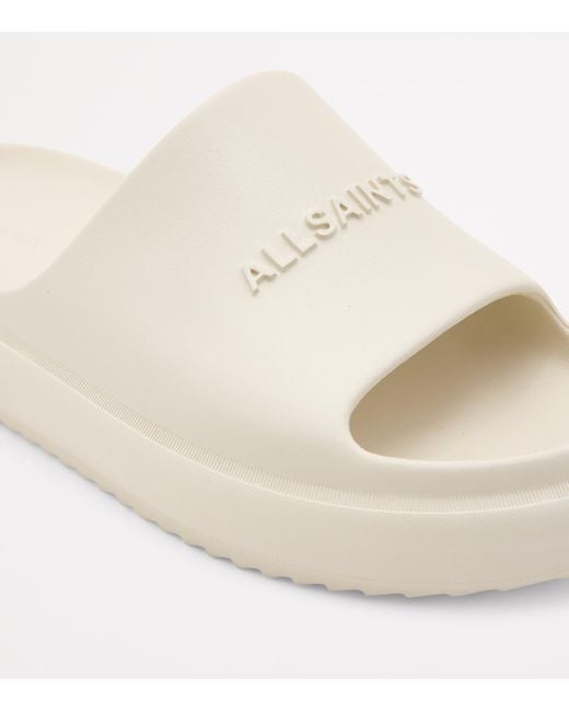 AllSaints White Logo Dune Slides for men