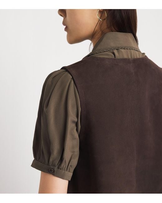 FRAME Brown Suede Safari Tent Mini Dress