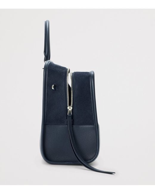 Loewe Blue Large Suede Amazona 180 Top-Handle Bag
