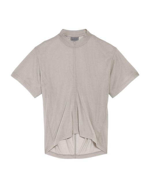 Balenciaga Gray Cotton Transparent T-Shirt