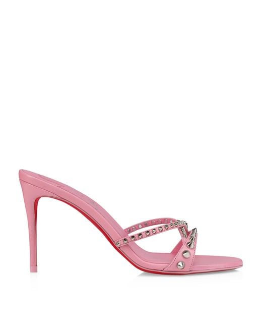 Christian Louboutin Tatoosh Spikes Leather Heeled Mules 85 Christian Louboutin Tatoosh Spikes Leather Heeled Mules 85