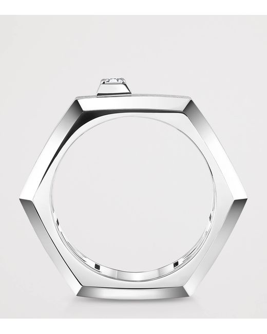Messika White Moderniste Medium And Diamond Ring
