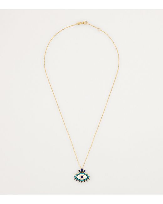 L'Atelier Nawbar Metallic And Diamond Queen Eye Pendant Necklace