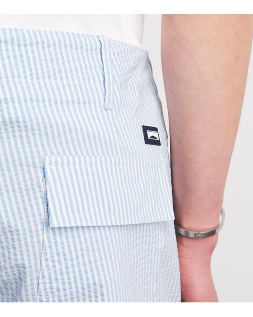 Vilebrequin Blue Seersucker Stripe Bermuda Shorts for men