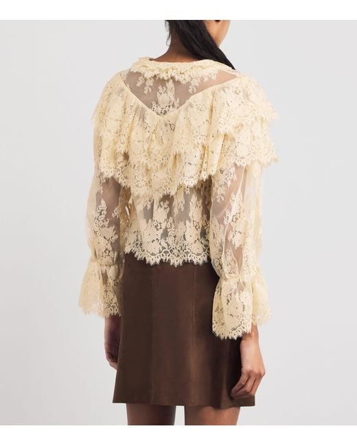 Rixo Natural Lace Faryn Blouse