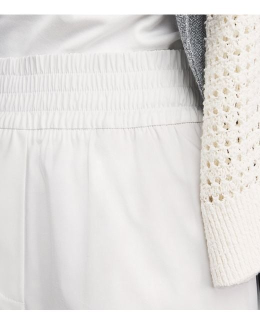 Eleventy White Elasticated Straight Trousers