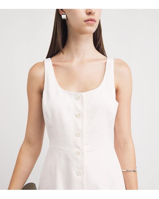 Theory White Linen-Blend Mini Dress
