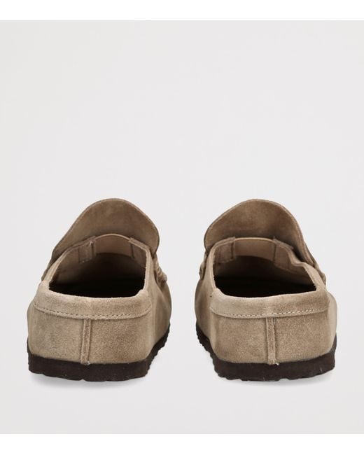 Birkenstock Brown Suede Naples Wrapped Clogs