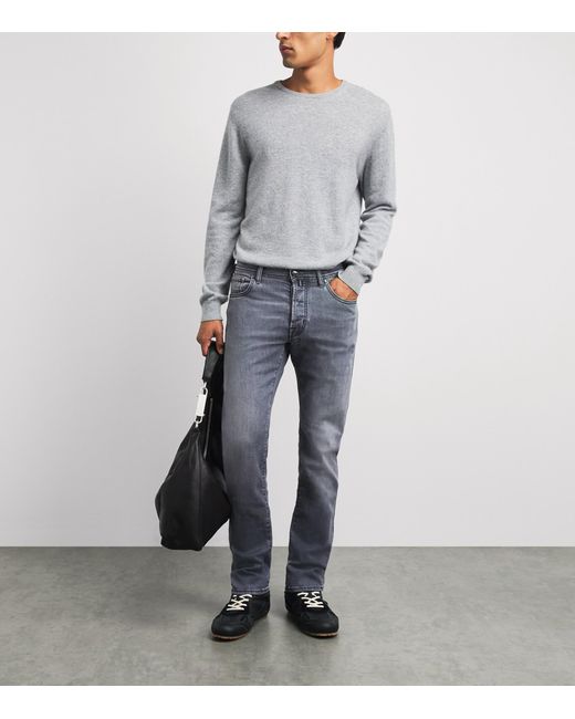Jacob Cohen Blue Cotton-Modal Bard Slim Jeans for men