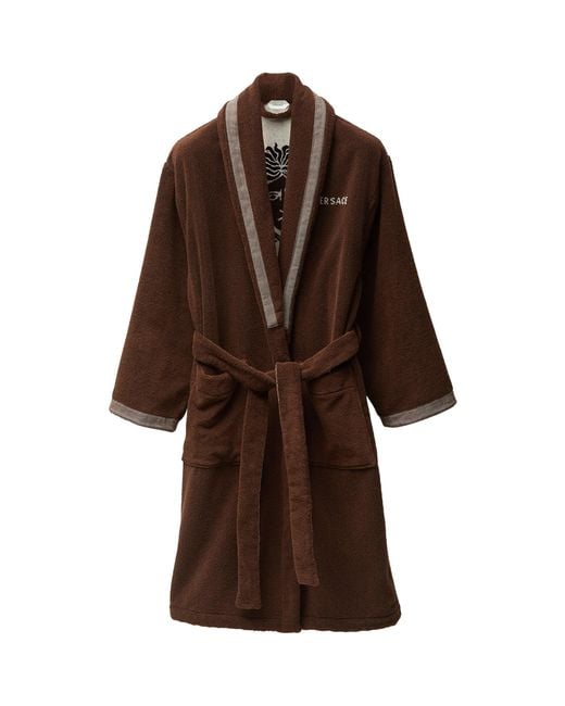 Versace Brown Cotton Medusa Robe
