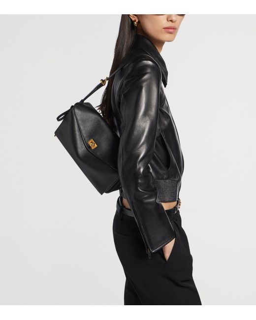 Balenciaga Black Medium Calfskin Le 7 Shoulder Bag