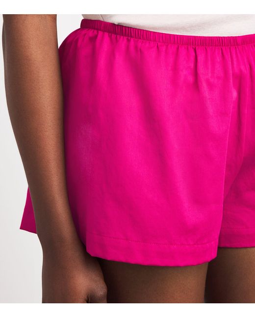 Leset Pink Cotton Yoko Shorts