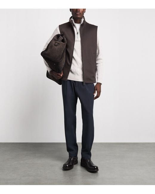 Herno Brown Wool-Cashmere Gilet for men