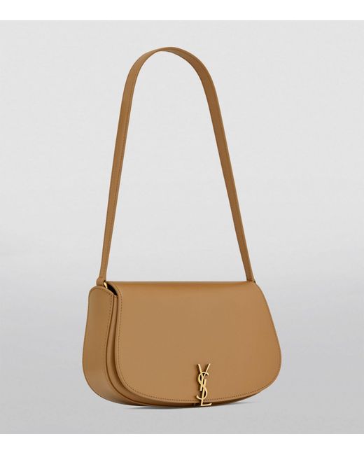 Saint Laurent Natural Mini Leather Flap Shoulder Bag