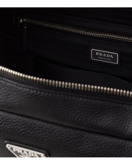 Prada Black Leather Briefcase for men