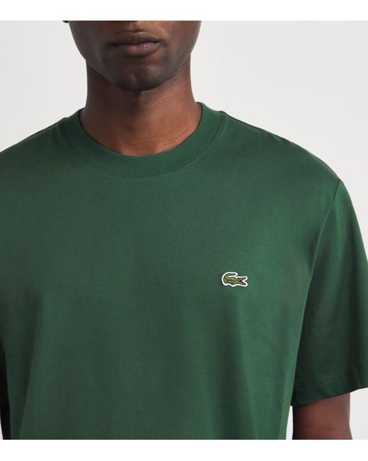 Lacoste Green Cotton Logo T-Shirt for men
