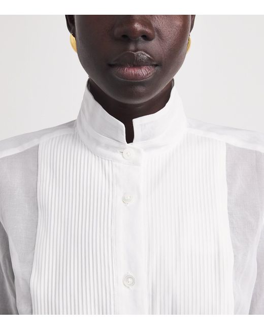 Eleventy White Cotton Longline Dress Shirt