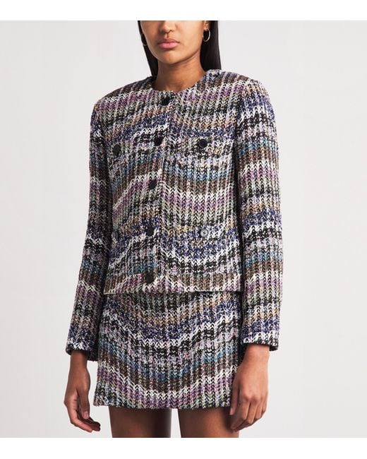 Missoni Gray Zigzag Bouclé Sequinned Jacket