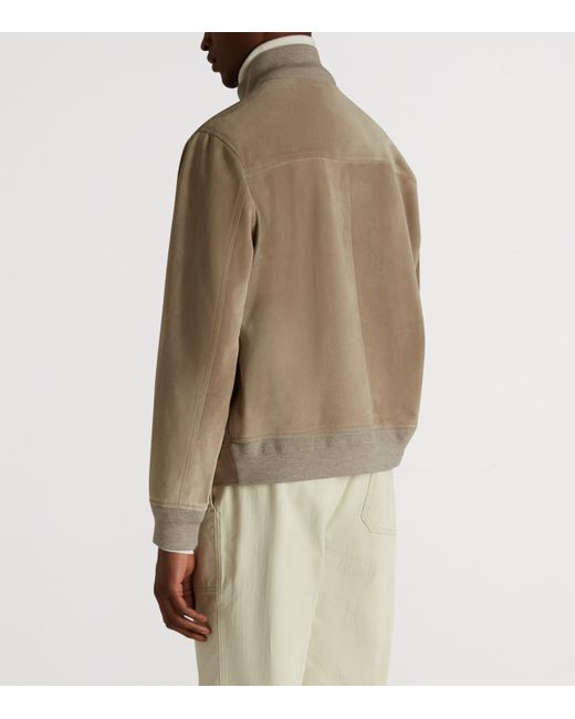 Dunhill Brown Suede Harrington Jacket for men