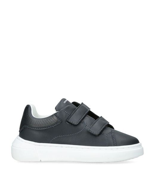 Giorgio Armani Blue Leather Velcro Sneakers for men