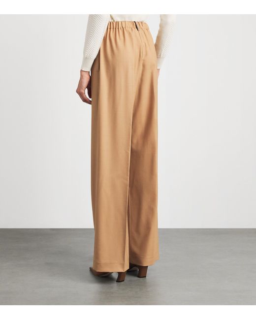 Fabiana Filippi Natural Wool-Blend Wide-Leg Trousers