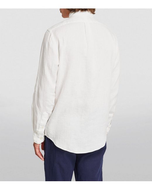 Polo Ralph Lauren White Linen Polo Pony Shirt for men