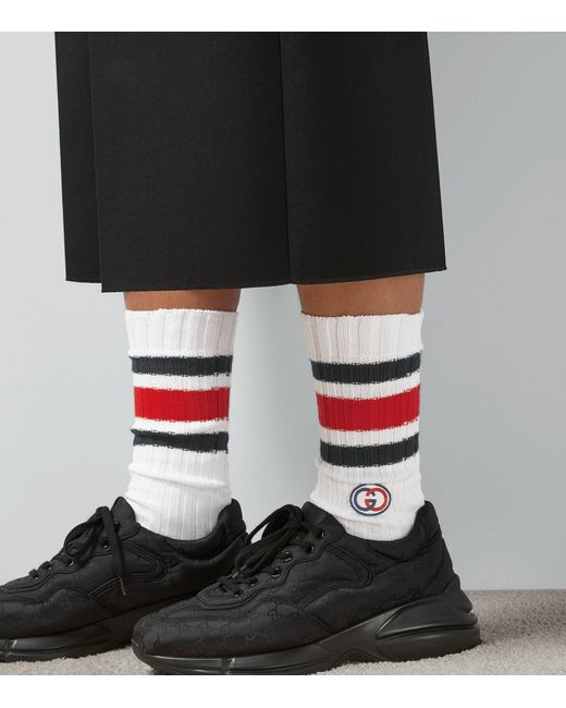 Gucci White Interlocking G Mid-calf Socks