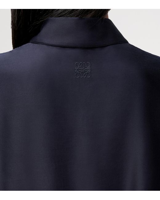Loewe Blue Satin Cape Shirt