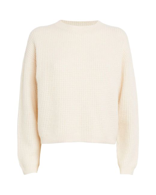 Max Mara White Cashmere Waffle-knit Sweater