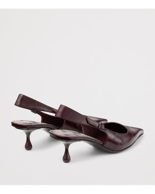 Jimmy Choo Brown Amel 50 Leather Slingback Pumps