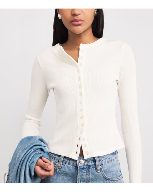 Citizens of Humanity White Ribbed Kari Cardigan