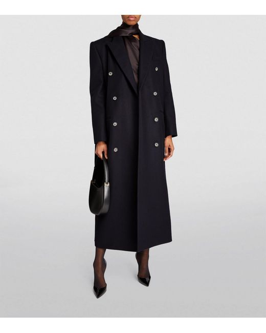 Magda Butrym Black Wool Double-breasted Coat