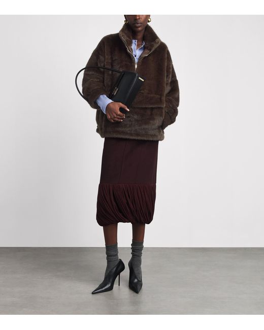 Source Unknown Brown Faux Fur Anorak Sweatshirt