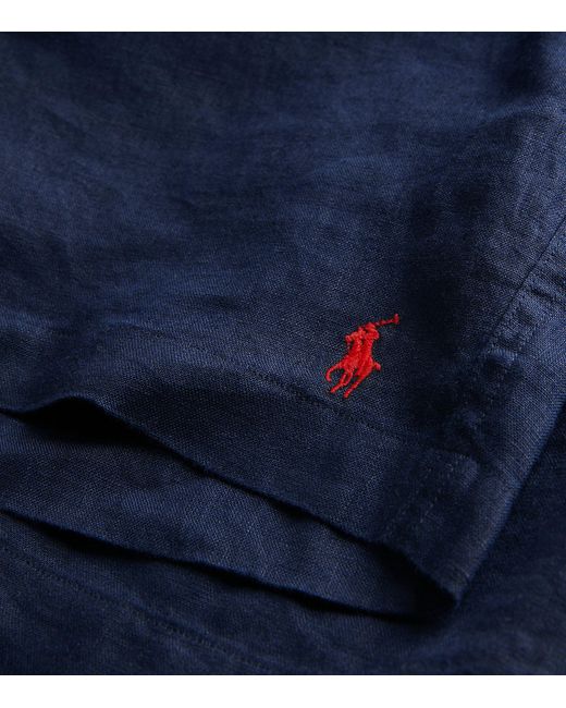 Polo Ralph Lauren Blue Linen Prepster Shorts for men