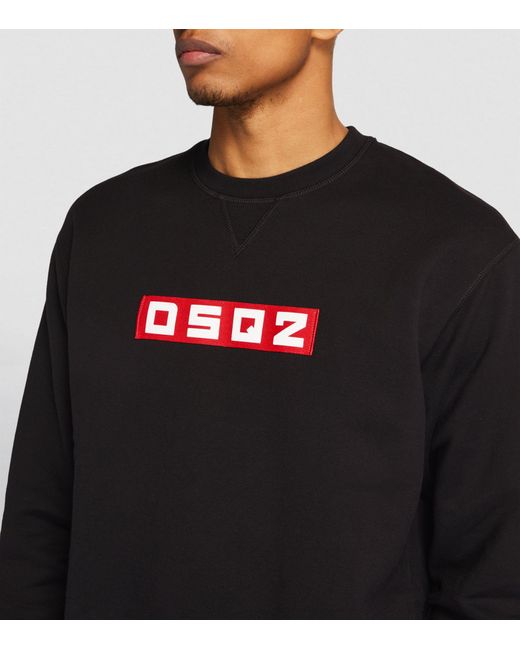 DSquared² Black Cotton Logo Sweater for men