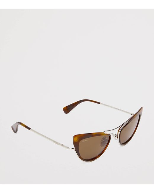 Max Mara Brown Metal Cat-Eye Sunglasses