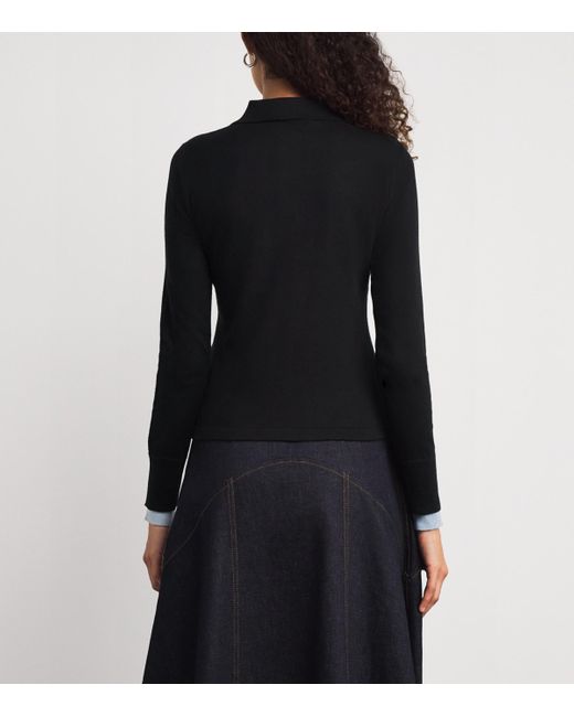 MAX&Co. Black Cotton-Cashmere Polo Sweater