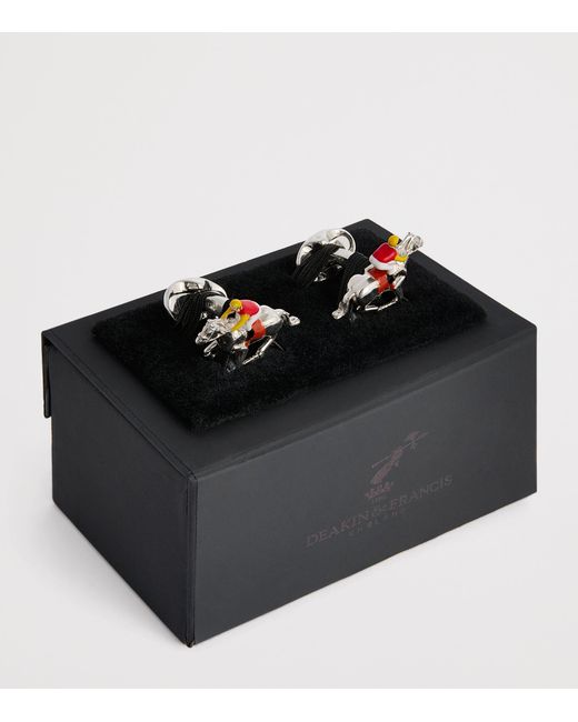 Deakin & Francis Metallic Sterling Horse And Jockey Cufflinks for men