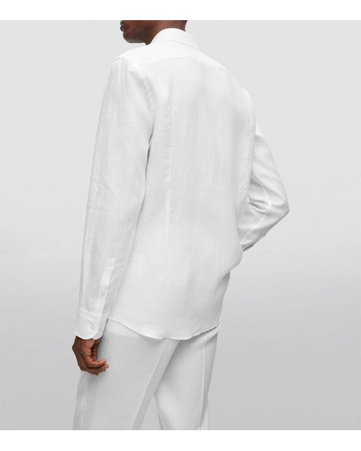 Boss White Linen Shirt for men