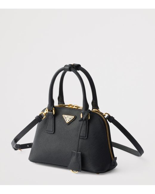 Prada Black Mini Leather Promenade Top-Handle Bag