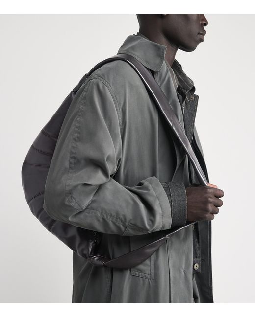 Lemaire Metallic Medium Grained Leather Croissant Shoulder Bag