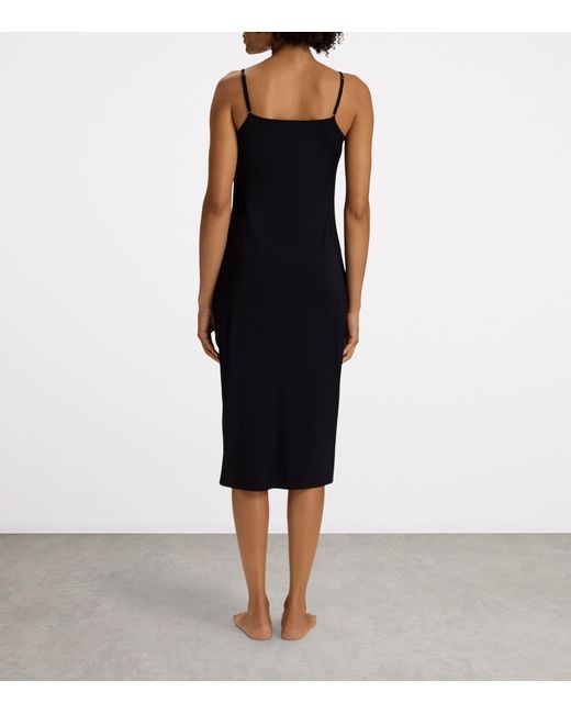 Hanro Blue Stretch-Satin Deluxe Slip Dress